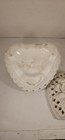 Vintage Cream White Porcelain Lattice Heart Jewelry Box Roses Bow Pierced — photo 5