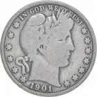 1901 Barber Half Dollar Average Circ 90% Silver *2093