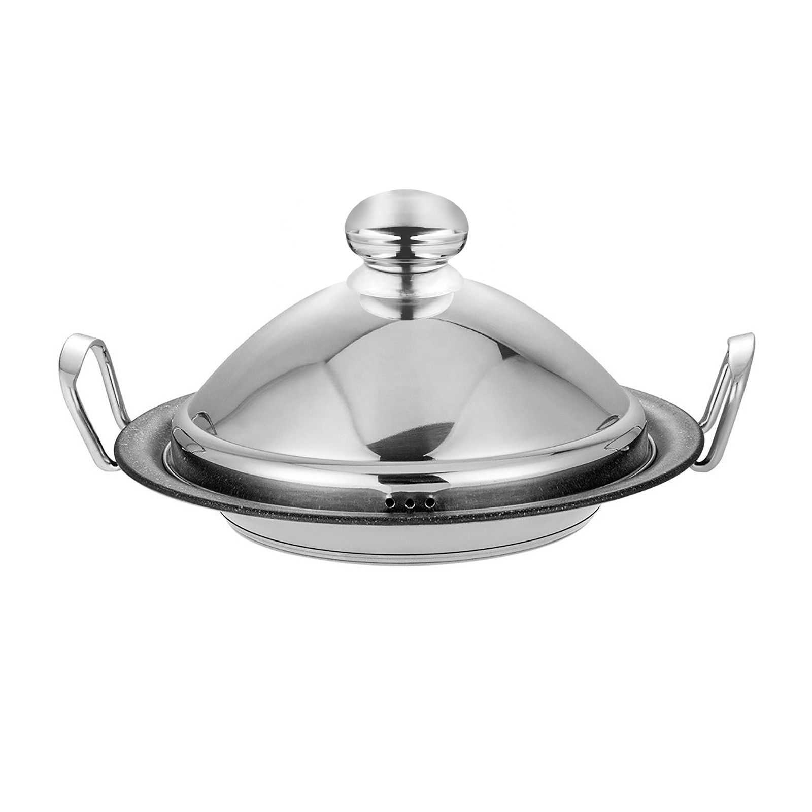Tajine inox 26cm à dôme vapeur condensation continue pour mijoter sans attacher