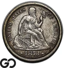 1873 Seated Liberty Dime, Arrows, Choice XF Collector Type Coin