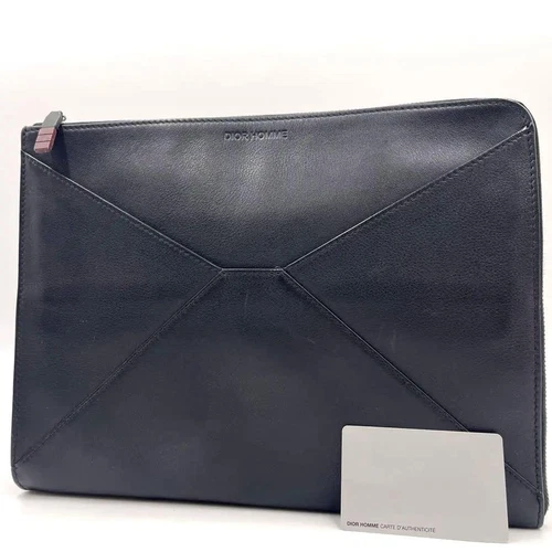 Authentique sac pochette DIOR HOMME cuir noir (excellent état) authentique