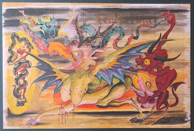 Original 2005 Brad Fink Traditional Tattoo Flash LARGE SIZE Print, Poster.