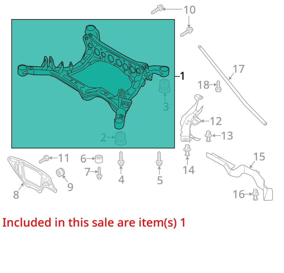 (LOCAL PICKUP ONLY) Crossmember/K-Frame Rear AWD Quattro Fits 12-18 AUDI A6 2973 Foto 3 de 4