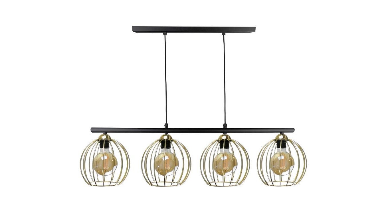 Pendant Light Modern 4xE27 BACCA BLACK/GOLD LONG 2453