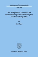 Der MaßGebliche Zeitpunkt FüR Die Beurteilung Der Rechtswidrigkeit Von...