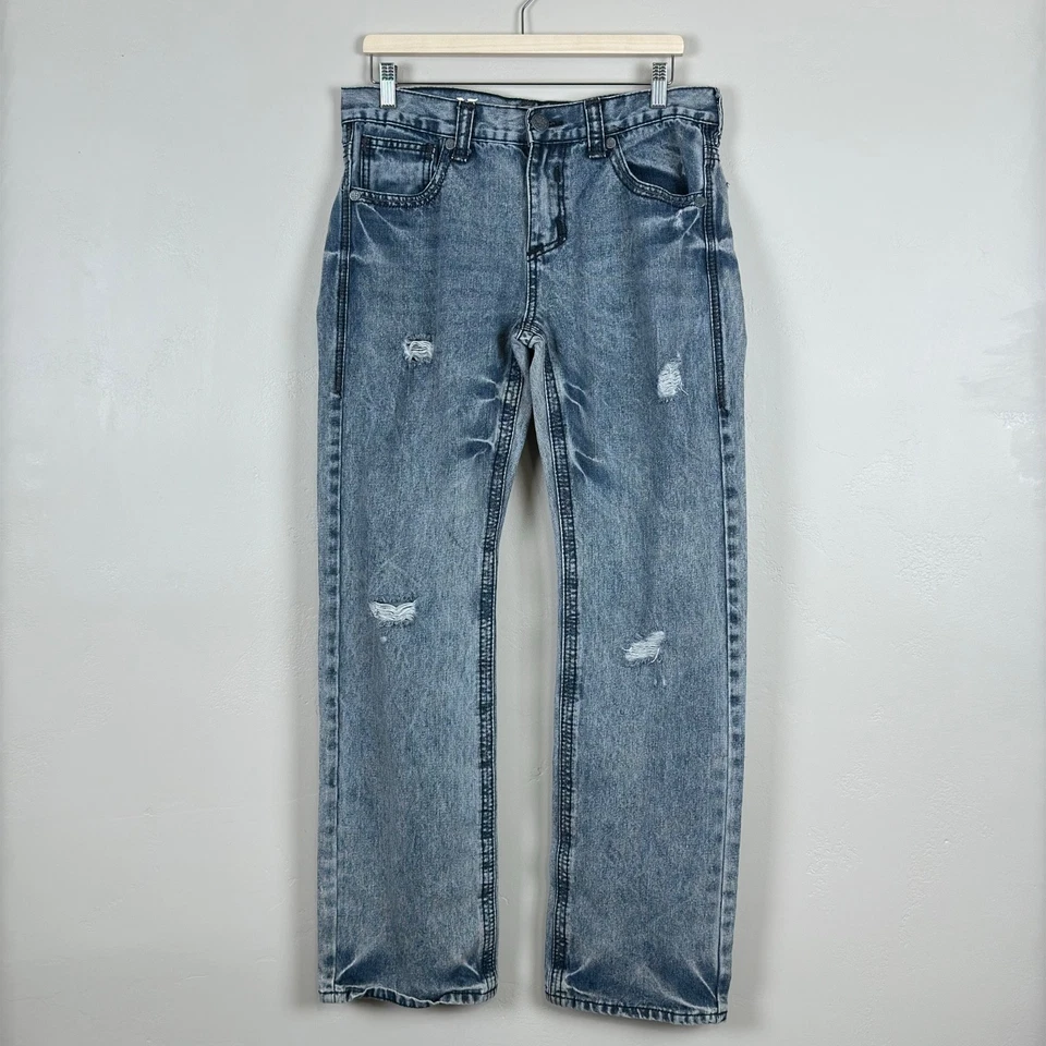 Pantalones de mezclilla Xtreme Couture para hombre 32x32 azul grunge Y2K ropa de calle desgastada Foto 2 de 4