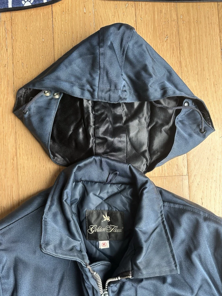 Traje de moto de nieve de una pieza de lana dorada vintage mediano azul marino Foto 3 de 4