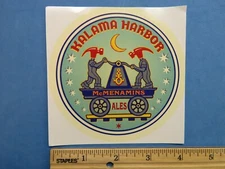 Beer Collectible STICKER: McMenamins Ales Kalama Harbor Hotel, Bar ~ WASHINGTON