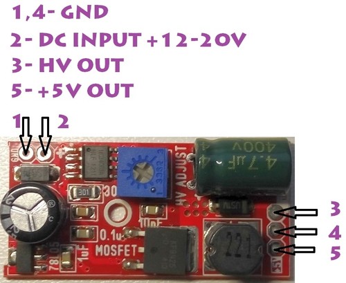 POWER SUPPLY for in14 in16 in18 in12 nixie tube 130-200V  NEW VERSION - Picture 2 of 2