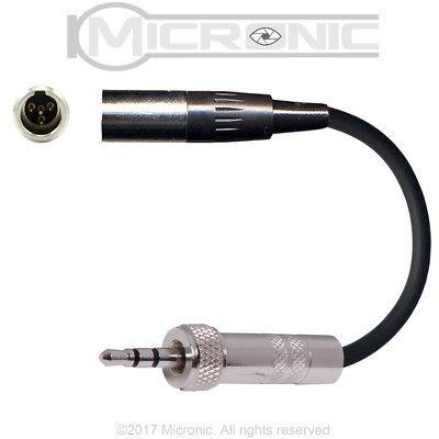 Shure TA4F / TA4M to 3.5mm Screw Lock Jack Plug Microphone