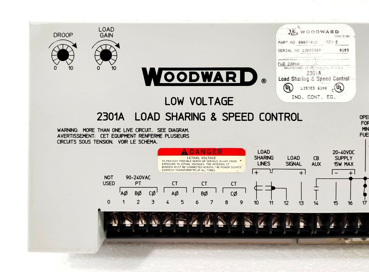 WOODWARD LOW VOLTAGE 2301A LOAD SHARING AND SPEED CONTROL WOODWARD LOW VOLTAGE 2301A LOAD SHARING AND SPEED CONTROL
