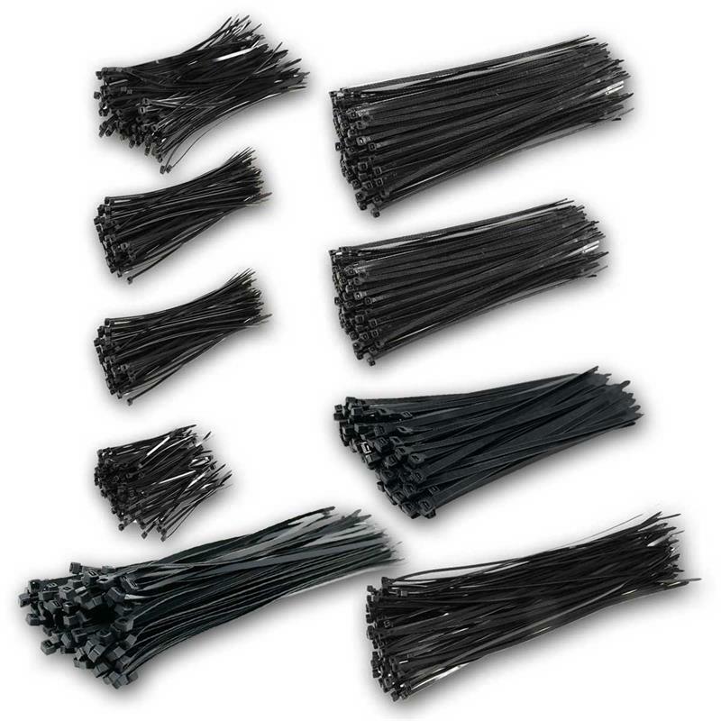 100 Stück Kabelbinder Schwarz, 45,7 Cm Lang | UV-beständig, Nylon 66, Zugfestigkeit 60 Pfund