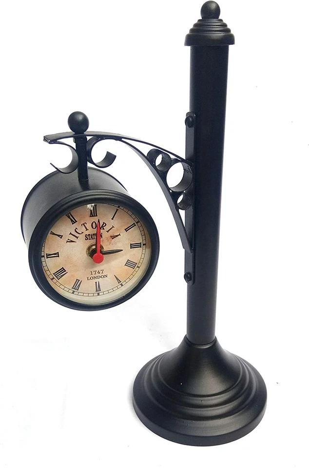 Antique Victorian Double Sided Station Maritime Table Home Decor Clock - Image 3 of 4