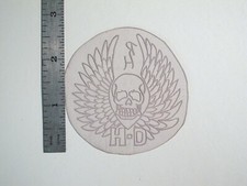 vtg 1960s Tattoo Flash acetate stencil HD Skull Wings signed HAR2