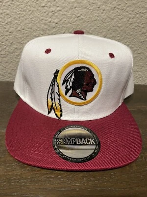 SPORTS CAP Retro Throwback Classic Washington Redskins Logo White & Maroon Snapback Hat NEW