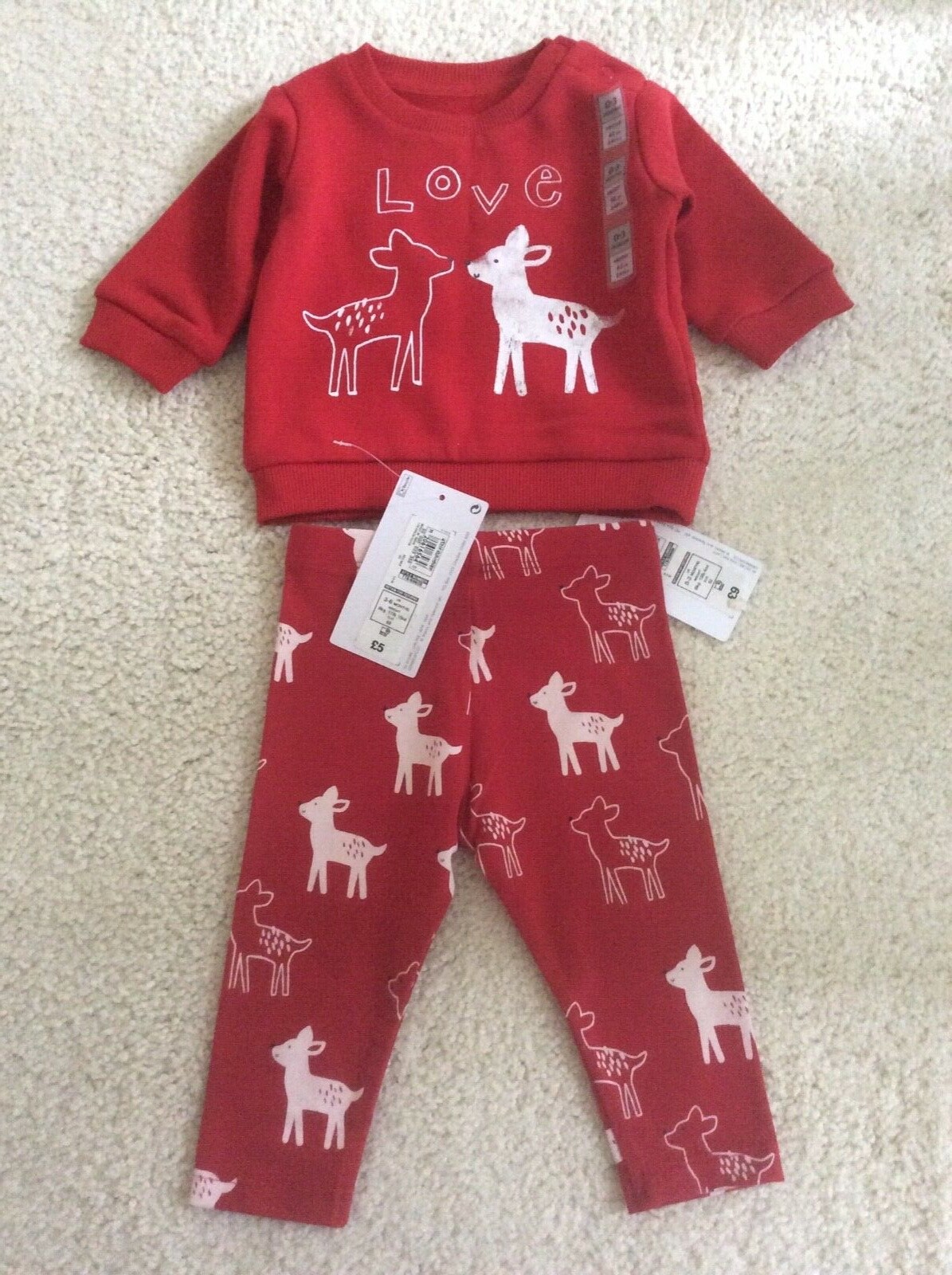 M&S BABY BOY GIRL CHRISTMAS JUMPER & BOTTOMS SET AGE 03 & 36 MONTHS