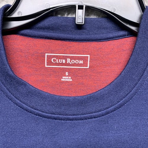Club Room Shirt Mens S Small Sweatshirt Blue Colorblock Long Sleeve Crew Neck - Picture 2 of 5
