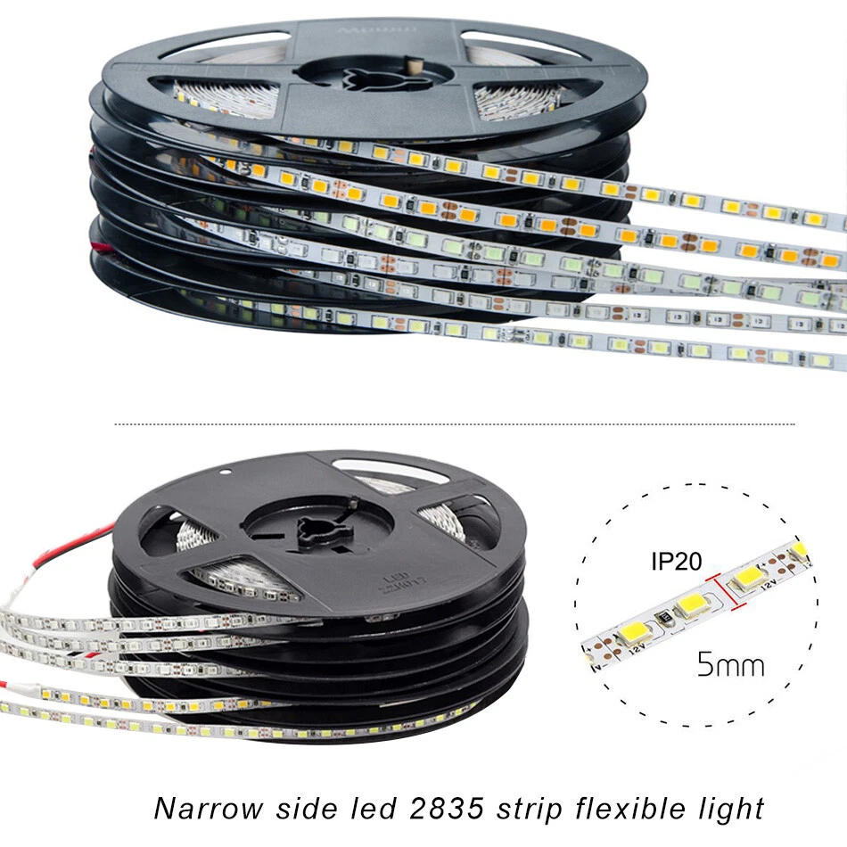 5m 2835 600 led strip light DC12V 120leds m 4mm 5mm Width Flexible String Bright