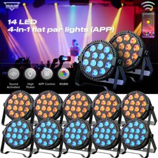 10x 140W RGBW 14LED Par Can Licht Bühnenbeleuchtung App Steuerung DJ Disco Party