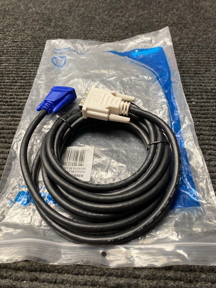 DVI Male to HD15 VGA Male Video Cable (6.5ft) - DVI-A Male - HD - Image 2 of 4