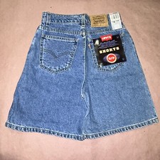 Vintage 1990  s Levis Girls Denim Shorts, Deadstock NWT, Size 16