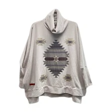 SIMPLY SOUTHERN Aztec Southwest Turtleneck Poncho Top With Sleeves One Size