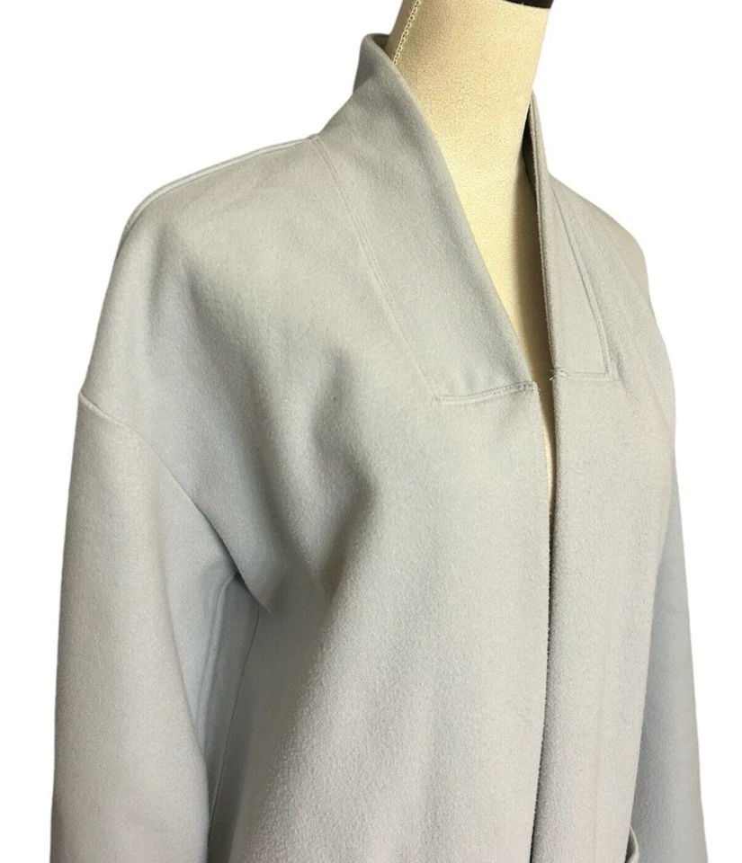 Leith Gray Long-Line Open Trench Coat Pocket Style Long Cardigan Jacket Sz S - Image 3 of 4