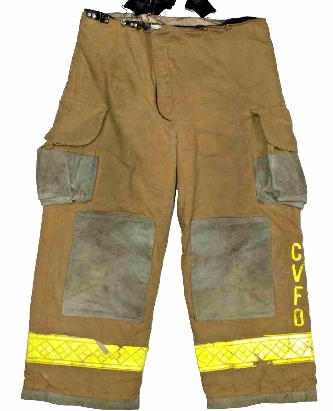 42x30 42R Janesville Lion Brown Firefighter Turnout Pants with Suspenders P1456