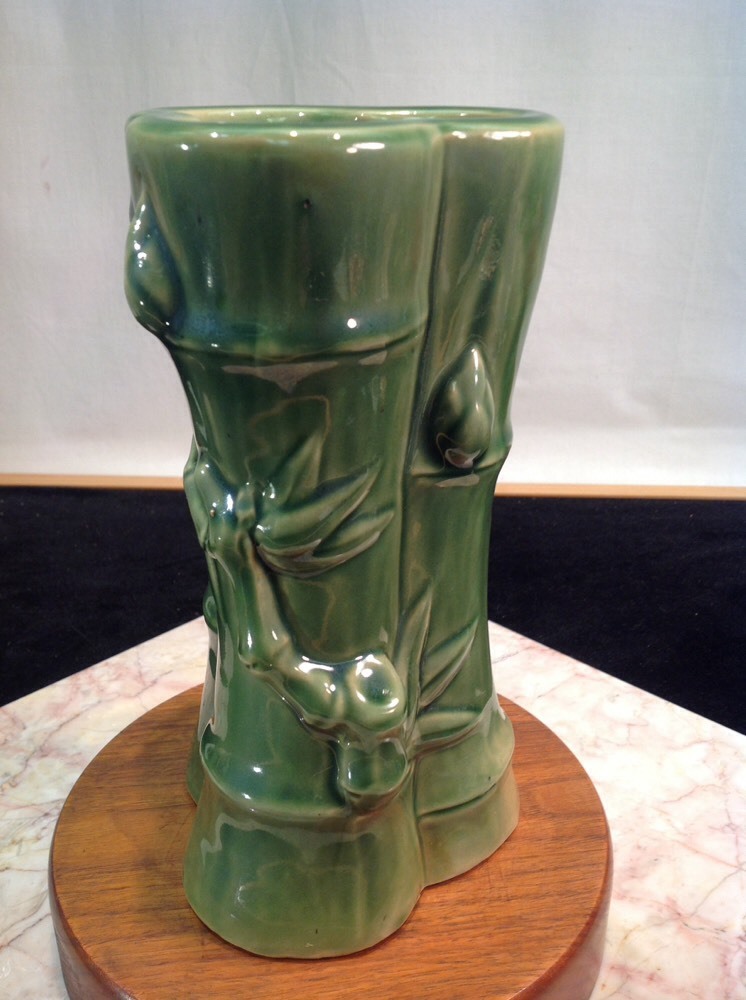 Vintage Majolica Bamboo Vase Green Stalk 8" Tall (E1) eBay
