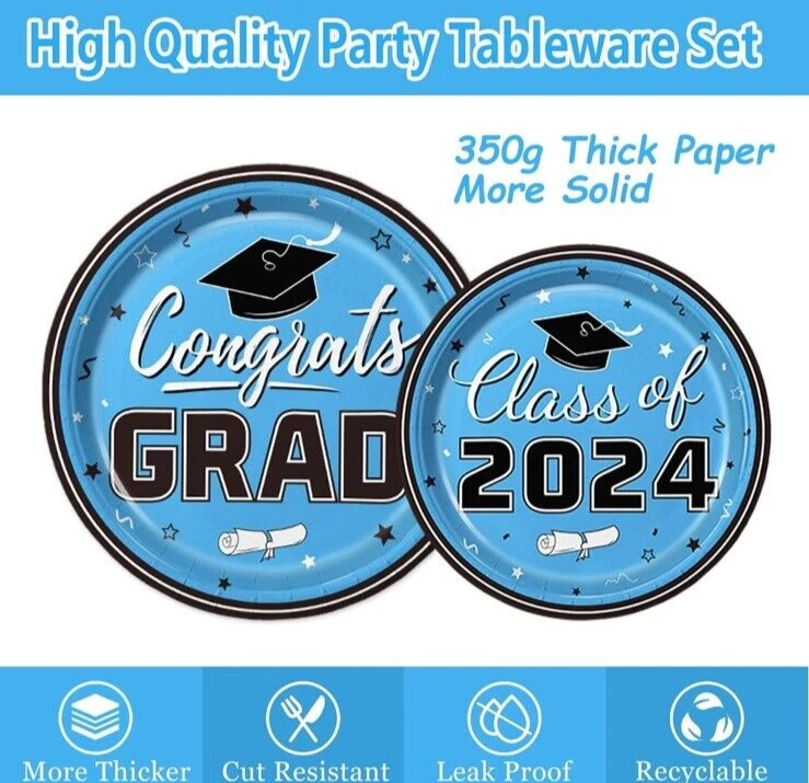 Suministros de fiesta de graduación Juego de vajilla de fiesta de graduación Incluye felicitaciones G... Foto 4 de 4