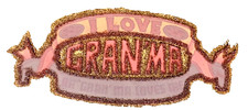 Vintage Glitter Iron on Heat Transfer I Love Gran'ma 5 1/2 x 2"