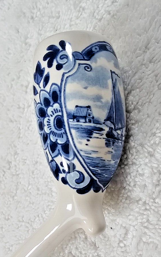 VTG Zenith Delft Blue Hand Painted Clay Long Pipe - 16
