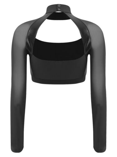 Women Cheer Uniform Tops Night Club Crop Top Rhinestone Cheerleader Costume - Picture 70 of 87