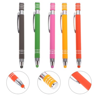 5Pcs Humanized Handle Capacitive Pens Creative Stylus Pens Metal Ballpoint Pens