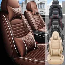 Leather Universal Car Seat Covers Full set Front Rear Seat Cushions Anti-scratch
