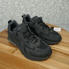 Nike Air Max 200 Triple Black Sneaker Youth 7Y Running Shoe AT5627-001