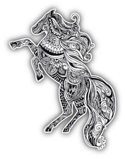 Patterned Horse Art Decor Car Bumper Sticker Decal