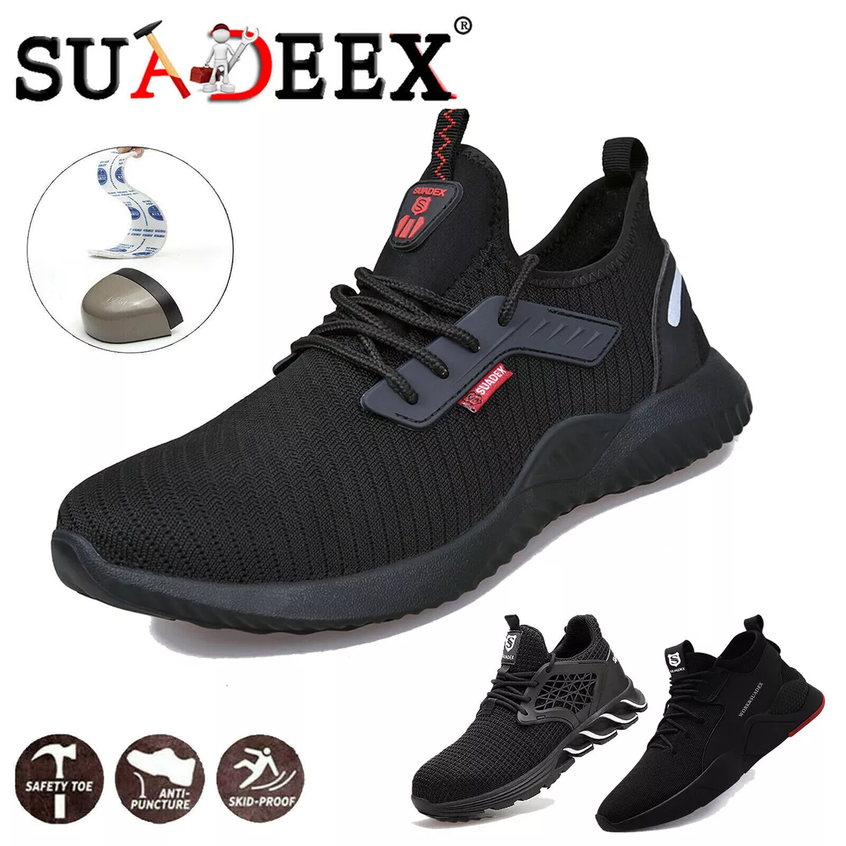 Mens Womens Safety Shoes Trainers Steel Toe Cap Work Boots Sports Hiking Sneaker