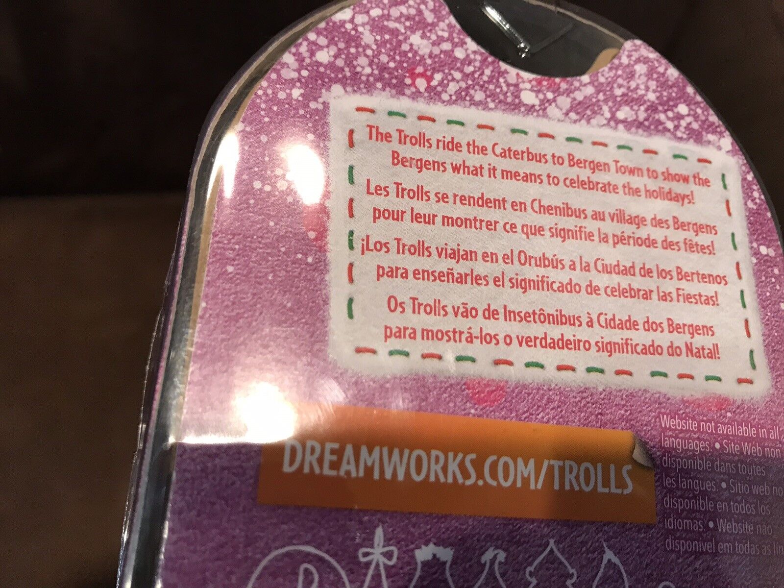 TROLLS HOLIDAY CATERBUS 8 TROLLS ORNAMENTS DREAMWORKS SUPER CUTE!!