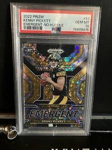 2022 Panini Prizm Kenny Pickett Emergent No Huddle Silver Rookie Card PSA 10