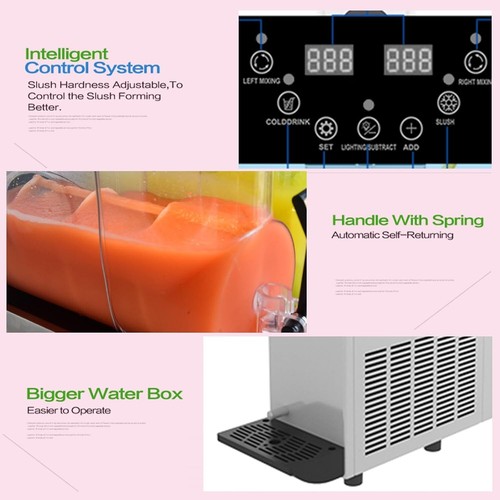 Máquina de aguanieve comercial Kolice 1X12L, máquina para hacer bebidas congeladas - Imagen 6 de 9
