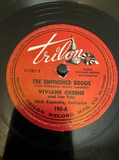 Trilon 78 RPM Viviane Greene - The Unfinished Boogie / Honey 190 V