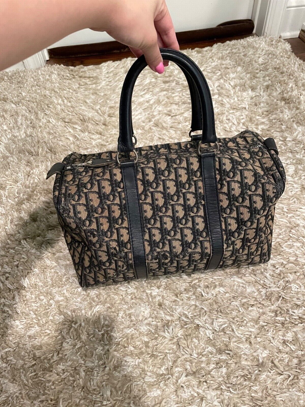 Dior Rare Brown Monogram Trotter Boston Bag 863175 For Sale at 1stDibs