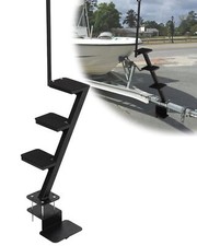 3 Step Boat Trailer Steps,Heavy Duty Boat Steps W/ Handle Non Slip Boat Ladder