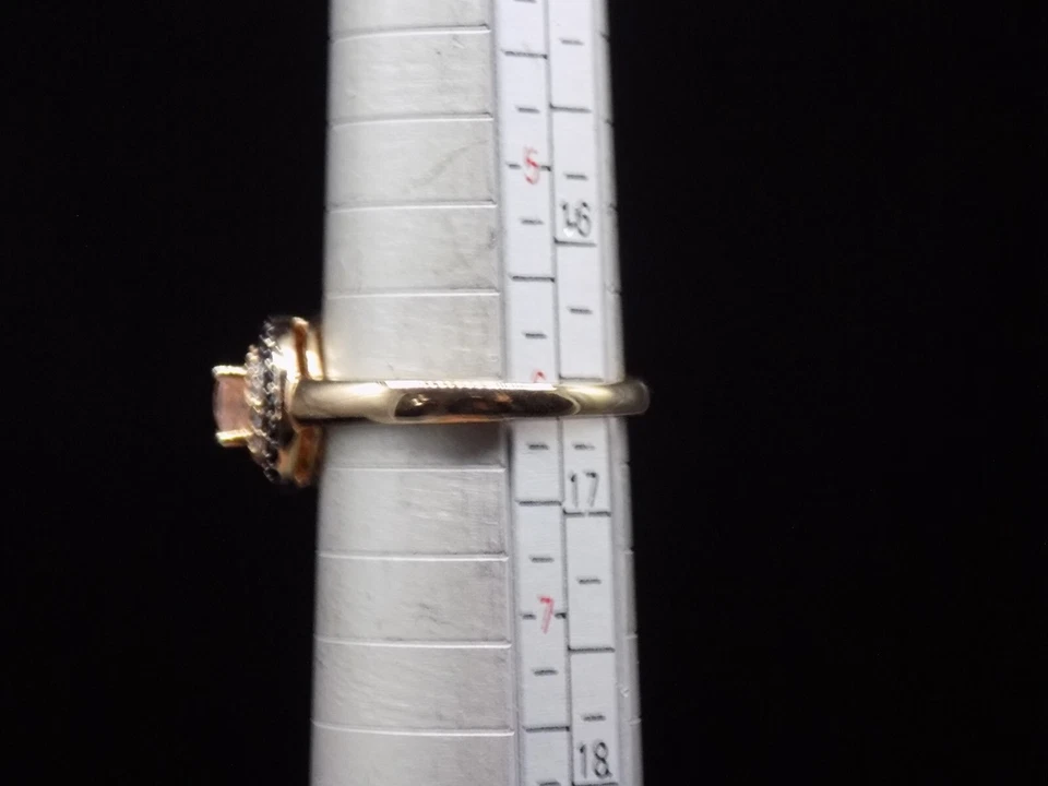 Раритеты Carol Brodie морганит кольцо 3 камня черный шпинель и белый цирконий Halo 6 - Изображение 3 из 4