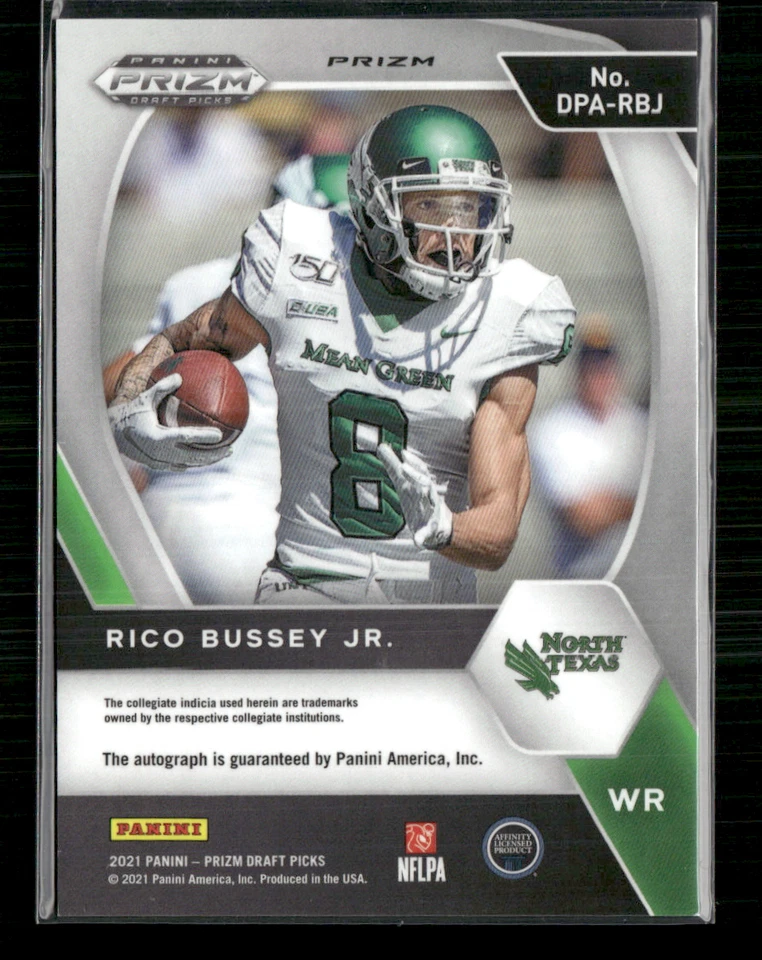 Rico Bussey 2021 Prizm Draft Picks Disco Prizm RC Auto  - Image 2 of 2