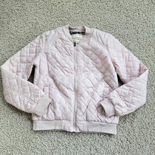 Women's Ashley Quilted Bomber Jacket Size Small, Pink Color, Plaid Lining