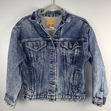 Levi s Acid Wash Women s Large Vintage Trucker Jacket Made In USA Grunge READ