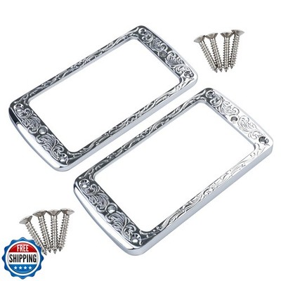 OVSAL 2 PCS Flat Metal Electric Guitar Humbucker Pickup Ring for 