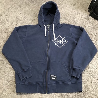 Gumball 3000 Full Zip Hoodie Men s Size L Navy Blue Rally Car Racing Embroidered